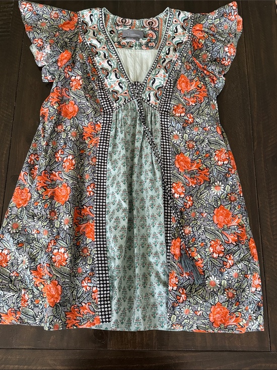 Anthropologie Dresses & Skirts - Anthropologie Floral Boho Dress - Coral & Mint size XS (2)